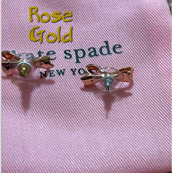 Kate Spade Bow Earrings, Minimalist Petite, Rose Gold - Picture 5 of 6